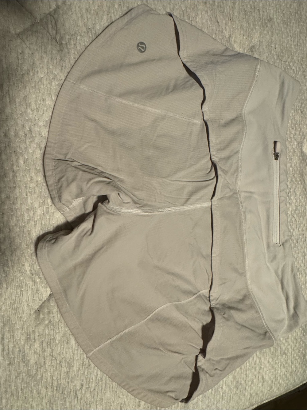 Lululemon cream colored Active Shorts with Back Zip Pocket